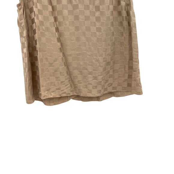 Lunya Silk Checkered Jacquard Silk Short Set Beige Tan Gold Plus Size 1X - Picture 5 of 16